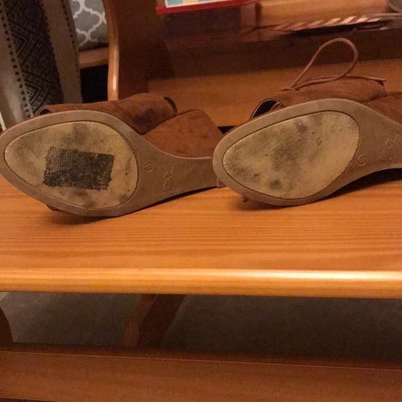 🍂Suede platform shoes, size 9 - Picture 4 of 5